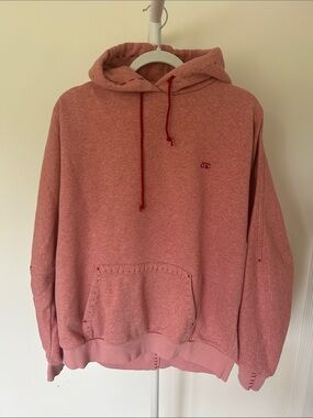 Men's Washed Rose Pullover Hoodie with Subtle Logo
